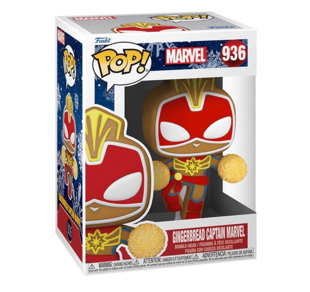 Gingerbread Captain Marvel Funko Pop #936 Bobble-Head MCU Vinyl Figure NIB